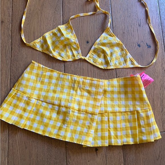 Swim Yellow Gingham Cover Up And Top Poshmark
